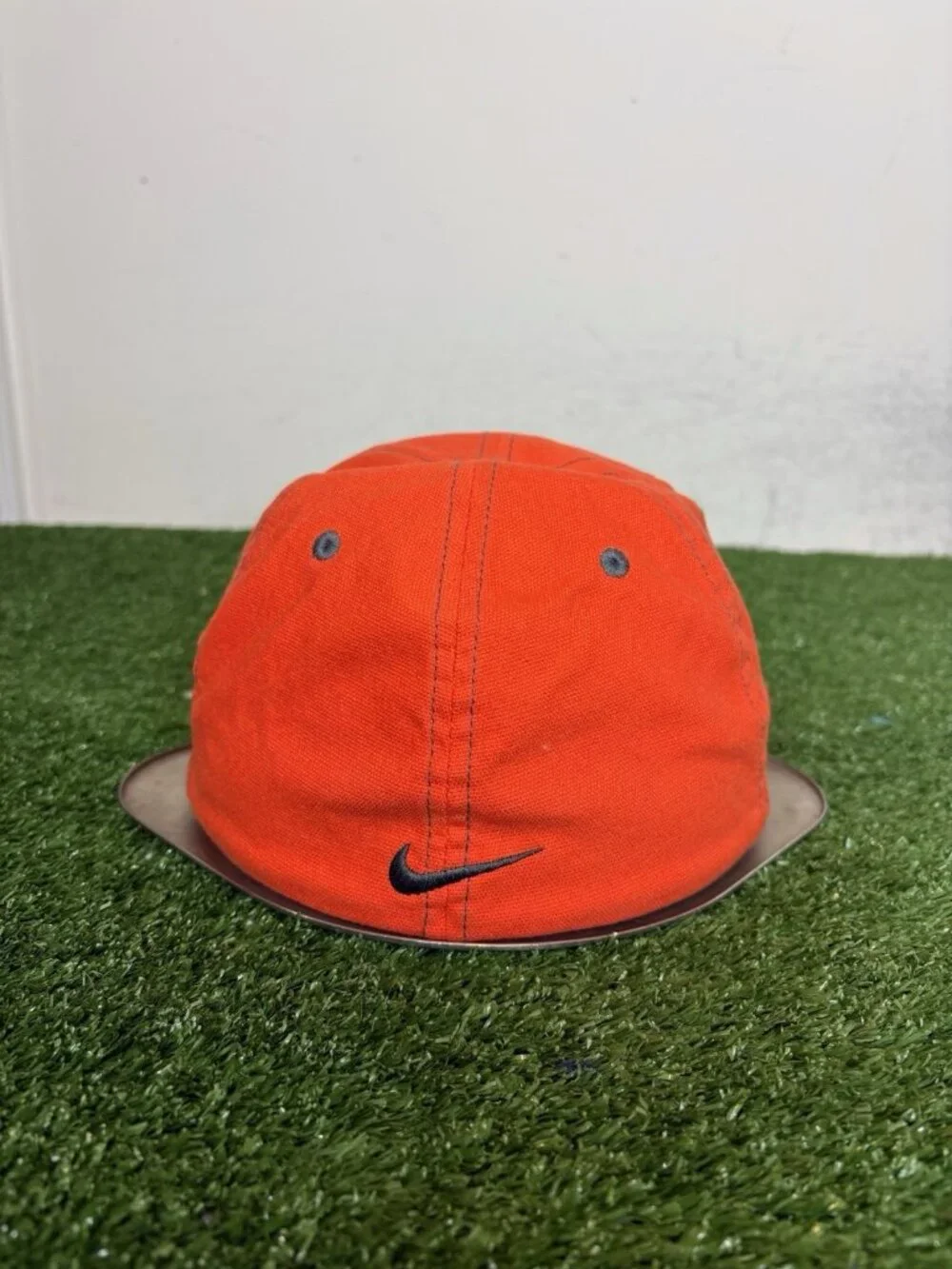 Vintage Nike hat cap fitted small S/M orange gray lighweight Y2K air golf mens